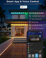Lumières LED Pixel de Noël en PVC, garantie 3 ans, éclairage décoratif extérieur permanent RGBWWIC, IP68, contrôle intelligent RGBW, 100