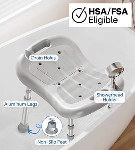 Gezondheid Comfortabele Douche En Badstoel Voor Ouderen En Senioren Veiligheid, Verstelbare Hoogte, Institutionele Kwaliteit - Product Image 5