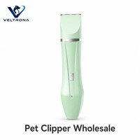 Tondeuse électrique pour animaux de compagnie vert menthe, rechargeable par USB-C, lame de précision, indicateur LED, légère (278 g), pour le toilettage des chiens et des chats