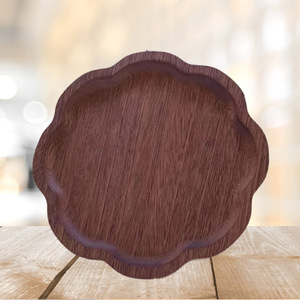 Ensemble de plateaux de service en bois massif avec poignée pour tasses à thé, fruits, accessoires de pâtisserie 80-110 Char - Product Image 4