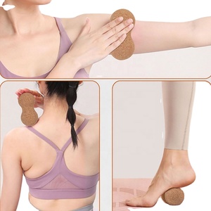 <b>Custom</b> <b>Logo</b> Muscle Relax Yoga Roller Natural Cork Peanut Double Massage <b>Balls</b> for Studio Promotions - Product Image 6