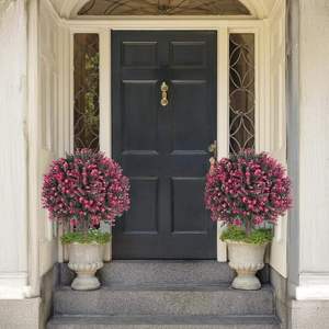 Buis Topiaire Vert Rose Eucalyptus avec Spike Au Sol <span class=keywords><strong>Extérieur</strong></span> Intérieur Faux Arbuste Résistant Aux UV Buissons À Feuilles Persistantes Plante <span class=keywords><strong>En</strong></span> <span class=keywords><strong>Pot</strong></span> - Product Image 4