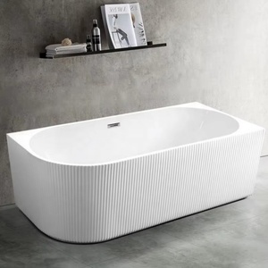 Baignoire ovale classique de 45 pouces, CUPC, à immersion profonde, seule, surface solide, blanc brillant, acrylique pour adultes, baignoire autoportante - Product Image 3