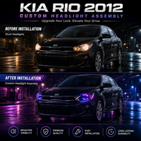 Ensemble de phares LED à changement de couleur WRGB haute luminosité pour Kia Rio 2012, lentille de projecteur de 3,0 pouces, DRL modifié