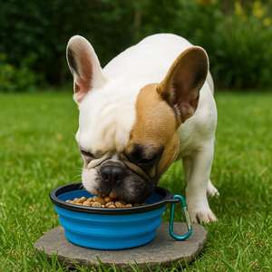 Ciotola Pieghevole in Silicone 13x7.5x5.5 Cm con Moschettone, Contenitore Portatile Riutilizzabile per Cibo e Acqua per Animali - Product Image 4