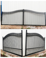 Portes d'allée à double balançoire en aluminium simples modernes en métal Princeton