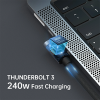 Câble USB4 avancé 40 Gbps, vidéo 8K, 100 W, 240 W PD 3.1, USB C Type C, charge rapide, cordon de données, tressage en nylon pour MacBook Pro M4