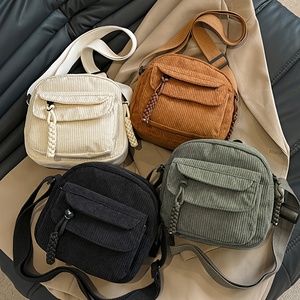 <strong>Popular</strong> Corduroy Solid Color Single Shoulder Crossbody Soft Durable Female Cloth Shoulder <strong>Bag</strong> <strong>Phone</strong> Storage <strong>Bag</strong> - Product Image 1