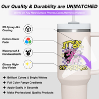 Nouveau Design Personnalisé Autocollants Décoratifs en Vinyle Imperméables 16 oz pour Gobelet en Verre UV DTF, Étiquettes Artisanales d'Emballage et Transfert d'Impression