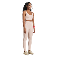 Ensemble de yoga sans couture pour femme : débardeur court à col en U coupe ajustée et leggings longs taille haute pour la gym, le Pilates et l'entraînement sportif