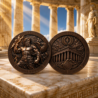 Moneda Conmemorativa Personalizada 3D de Zeus, Dios Griego, en Bronce Antiguo, con Relieve Alto, Moneda de Desafío de Leyendas Míticas para Colección y Regalo