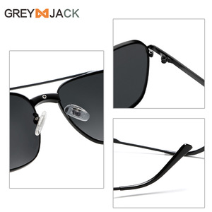 Gafas de Sol Metálicas para Hombre Greyjack, Lentes Polarizadas TAC con Protección UV400, Montura Negra, para Conducir, Pescar, Actividades al Aire Libre, Estilo Moderno - Product Image 1