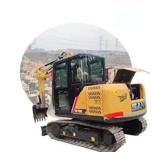 中国制造三一建筑机械SY75履带式挖掘机，三一7吨带叶片微型挖掘机