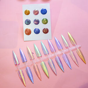 <span class=keywords><strong>Poudre</strong></span> de pigment pour ongles à paillettes holographiques, <span class=keywords><strong>effet</strong></span> caméléon multichrome, <span class=keywords><strong>poudre</strong></span> à tremper pour ongles chromée - Product Image 2