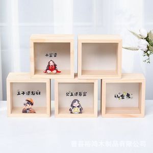 Caja de ahorro de madera para niños y niñas, color natural, diseño moderno y sencillo, caja para guardar dinero con figuras. - Product Image 2
