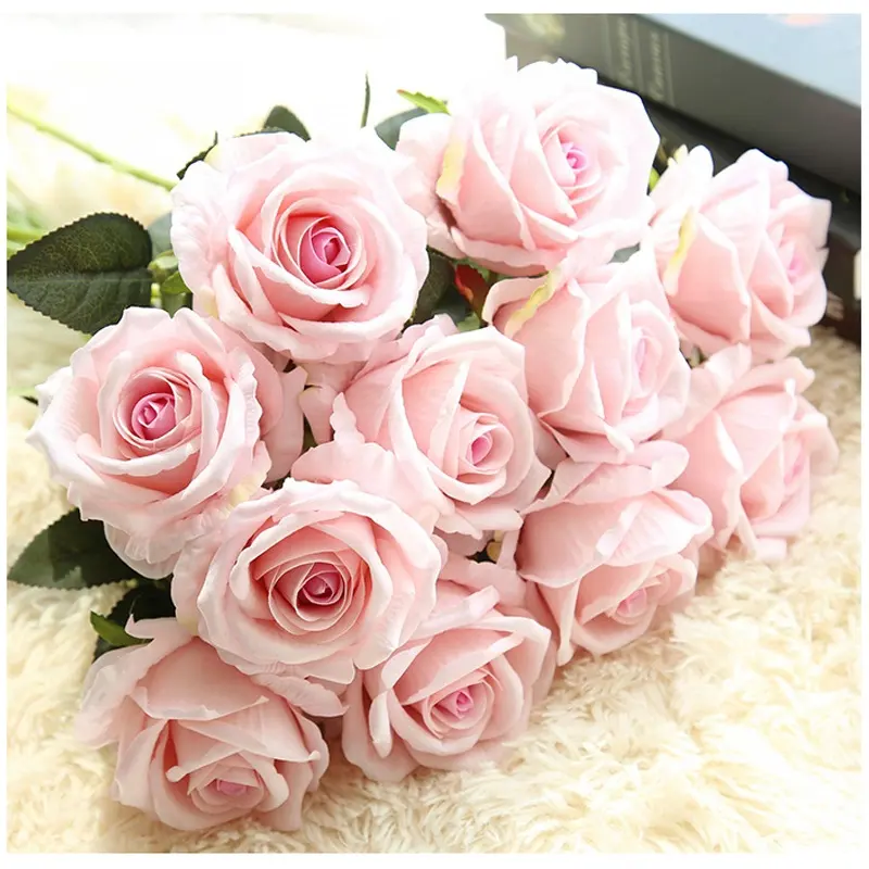 नई शैली 51 सेमी मखमली कृत्रिम कपड़ा सिमुलेशन शादी हेलोवीन सजावट ग्रेजुएशन गृह सजावट फ़्लैनलेट गुलाब का फूल