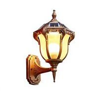 Applique murale solaire LED en alliage d'aluminium IP65, étanche pour extérieur, villa, portail, balcon, pilier, couloir, style européen rétro