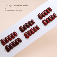 Vente en gros de faux ongles minimalistes œil de chat à presser, 30 pièces, styles personnalisés variés pris en charge avec faible MOQ