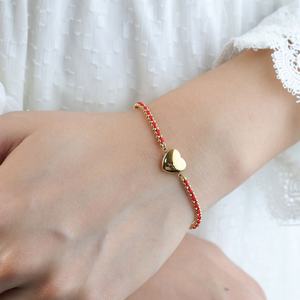 Custom Anti Tarnish Waterproof Luxury Stainless Steel Wholesale 14k 18k Gold Plated <b>Red</b> String Thread <b>Bracelet</b> for Women - Product Image 4