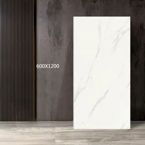 Polished Glazed Marble Look Slab Porcelain Wall Floor Tile Karara White Flooring 60x120