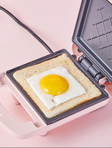 Maravilloso PP aluminio 600W multifunción hogar Rosa negro moda eléctrica desayuno Waffel Maker sandwicheras - Product Image 3