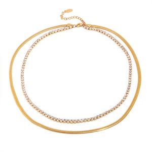 สร้อยคอทองชุบแบบขายส่ง สร้อยคอแบบลูกเทนนิสสำหรับผู้หญิง - Product Image 1