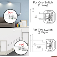Módulo regulador de intensidad Zigbee LangYeao de 1/2 canal, 100W, instalación oculta, compatible con Alexa y Google Home, regulación continua del 0%-100%