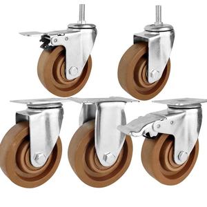 Rodízios Antiestáticos de Alta Temperatura de <span class=keywords><strong>3</strong></span>, 4 e <span class=keywords><strong>5</strong></span> Polegadas, Rodas Resistentes ao Calor 280C com Freio Duplo, Rolamento Industrial Certificado CE para Giro - Product Image 1