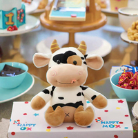 OEM Personnalisé Peluche Vache Lumineuse LED Rembourrage Coton PP Doublure en Maille 100% Polyester Recharge USB Lavable