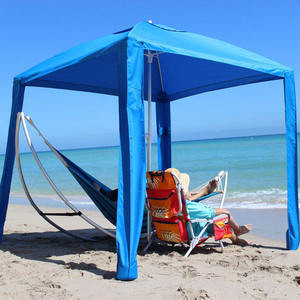 Paten Design Fold Ribs Outdoor Portable Beach Pool Sombrilla Cabana Azul marino Poliéster Edge Cool Beach Tent Cabana <span class=keywords><strong>para</strong></span> la venta - Product Image 6