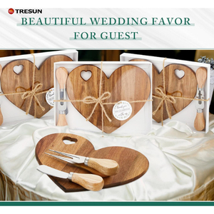 Recuerdos de boda para invitados: Tabla de charcutería de madera con forma de corazón, tabla de quesos de madera de acacia, juego de tabla de quesos con forma de corazón para boda - Product Image 4