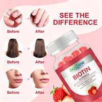 Gummies OEM personnalisées à faible teneur en sucre, naturelles, à la biotine, au collagène, à la kératine et à la vitamine C pour la force des cheveux, l'élasticité de la peau et la santé des ongles
