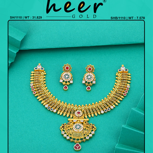 Elegante collar y aretes de oro para novia con detalles artesanales, piedras de colores, joyería fina étnica clásica para bodas. - Product Image 2