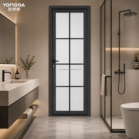 Puerta de Entrada de Baño Moderna y Minimalista de Aluminio para Cocina y Hotel, Acabado Interior en Colores Pintados