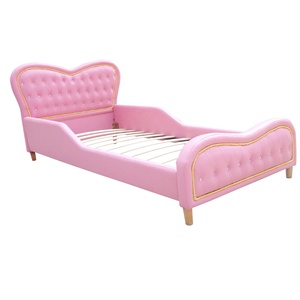 <span class=keywords><strong>Letto</strong></span> <span class=keywords><strong>Singolo</strong></span> Standard per Bambini e Bambine con Cuore <span class=keywords><strong>Rosa</strong></span>, Rivestimento in Ecopelle con Diamanti - Product Image 4