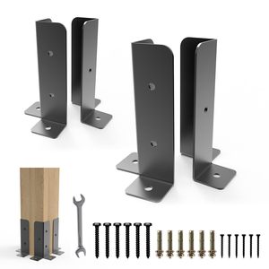 8 cái có thể điều chỉnh bài Neo chân đế Kit Heavy Duty gỗ hàng rào cơ sở Bracket Fit 1.5x1.52x22x44x4 bài viết - Product Image 2