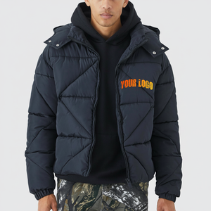 Chaqueta acolchada de invierno personalizada para hombre a prueba de viento y cálida con nuevo diseño chaqueta de plumón de lujo transpirable impermeable para uso en exteriores - Product Image 1