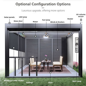 Salle de jardin en <span class=keywords><strong>aluminium</strong></span> fermée avec portes coulissantes en verre, véranda pour salon de jardin hivernal - Product Image 5