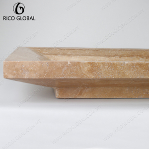 อ่างล้างหน้าหินธรรมชาติทรงสี่เหลี่ยมสำหรับห้องน้ำโรงแรม - Product Image 5