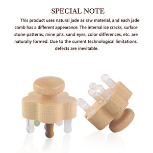Outil <span class=keywords><strong>de</strong></span> massage du cuir chevelu en bois et <span class=keywords><strong>pierre</strong></span> <span class=keywords><strong>de</strong></span> jade, peigne <span class=keywords><strong>Gua</strong></span> <span class=keywords><strong>Sha</strong></span> pour application blanchissante sur le visage - Product Image 1