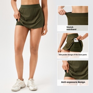 Jupe de golf 2 en 1 pour femmes jupe de tennis taille haute pour pickleball, padel, vêtements de tennis et jupe de sport d'entraînement pour vêtements de tennis - Product Image 1