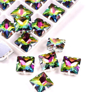 Tất cả các màu sắc may-on Rhinestone 6mm 8mm 10mm 12mm 14mm điểm trở lại công chúa vuông thủy tinh pha lê Fancy đá cho tự làm - Product Image 6