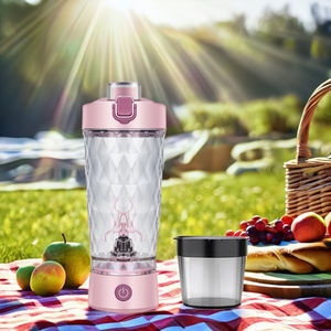 كوب خلاط كهربائي لخلط البروتين مع قاعدة قابلة لإعادة الشحن عبر USB ومساحة لتخزين المسحوق، مناسب للصالة الرياضية والسفر - Product Image 1