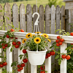 Pots suspendus <span class=keywords><strong>en</strong></span> plastique légers et écologiques avec corde pour support <span class=keywords><strong>de</strong></span> <span class=keywords><strong>pot</strong></span> <span class=keywords><strong>de</strong></span> fleurs sur balcon et terrasse - Product Image 1