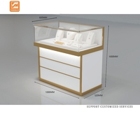 Vitrine de présentation en verre verrouillable en acier inoxydable pour bijouterie personnalisée |   Éclairage LED Écologique Conception démontable Montage facile