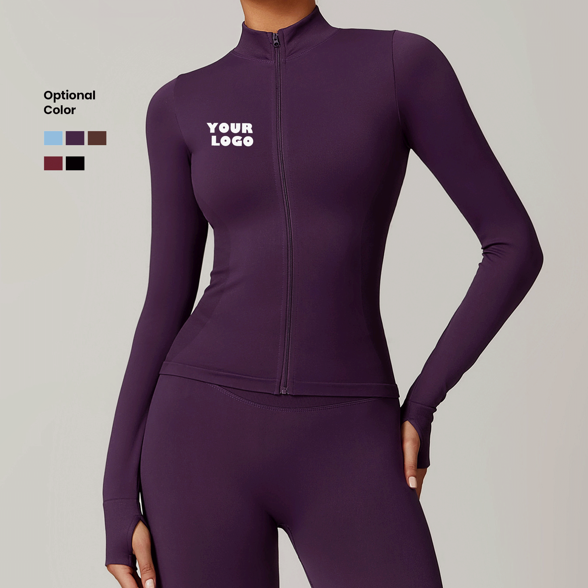2026 New Women's Seamless Jacket Yoga Long Sleeve Gym Top Sports Suit Quick Drying Zipper Stand Collar Jacket Custom logo