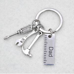 Festa del papà <span class=keywords><strong>regalo</strong></span> fai da te in acciaio inox portachiavi martello cacciavite chiave strumento papà - Product Image 2