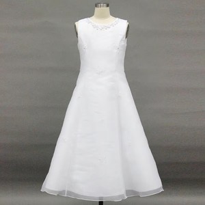 D30569 Vestido <span class=keywords><strong>de</strong></span> <span class=keywords><strong>Primera</strong></span> <span class=keywords><strong>Comunión</strong></span> con Cuello Blanco y Cuentas con Chaqueta <span class=keywords><strong>de</strong></span> Satén - Product Image 5
