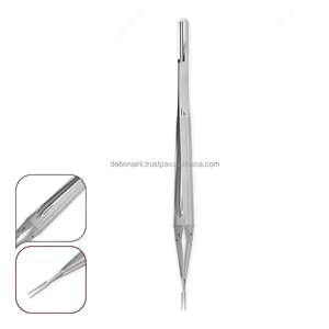 Porte-aiguilles micro à double action avec poignée ronde et mâchoire diamantée, instruments microchirurgicaux dentaires et ophtalmiques, fournisseur en gros - Product Image 4
