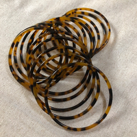 Bracelet jonc simple en écaille de tortue pour femme
